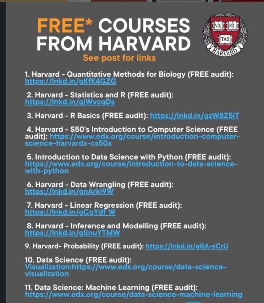 Free Courses from Harvard